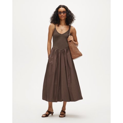 Basque-waist Mixy Dress