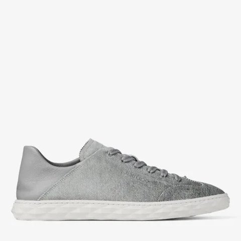 Jimmy Choo Diamond Flex C M Dove Denim Suede Low Top Trainers