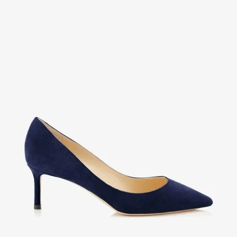 Jimmy Choo ROMY 60 Navy Suede Pointed Pumps