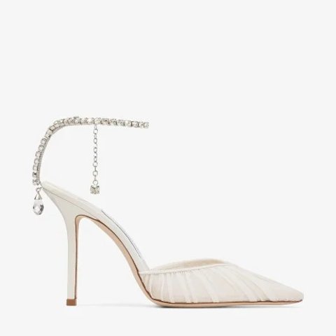 Saeda 100 Ivory Crystal Pumps