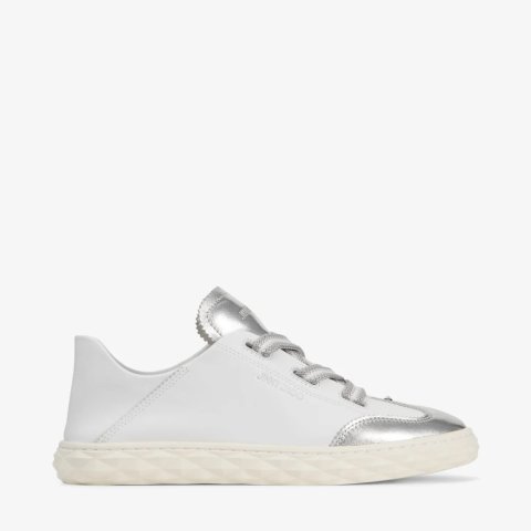 Diamond Light Flex F Silver Nappa Leather Trainers