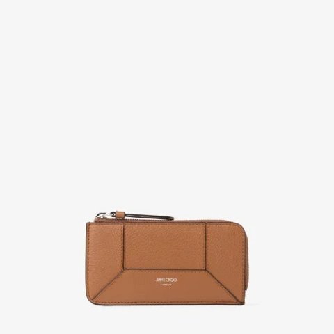 Diamond Lise Tan Grainy Calf Leather Card Holder
