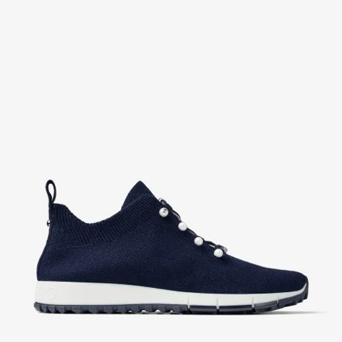 Veles Marine Knit Trainers with Pearl Buttons
