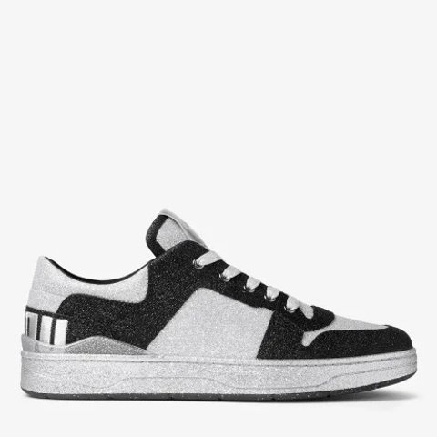 Jimmy Choo Florent Black Glitter Fabric Trainer