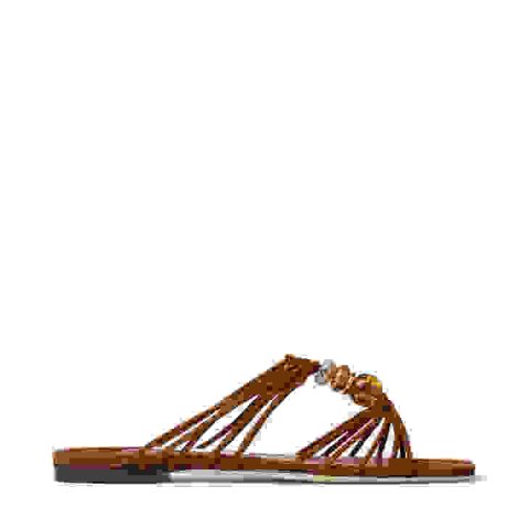 Jimmy Choo Lova Mule Flat Suede Beaded