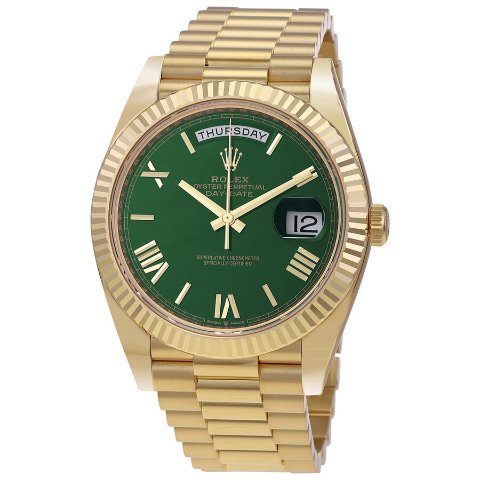Rolex M228238-0061 Green Dial Men's 18kt Gold Watch