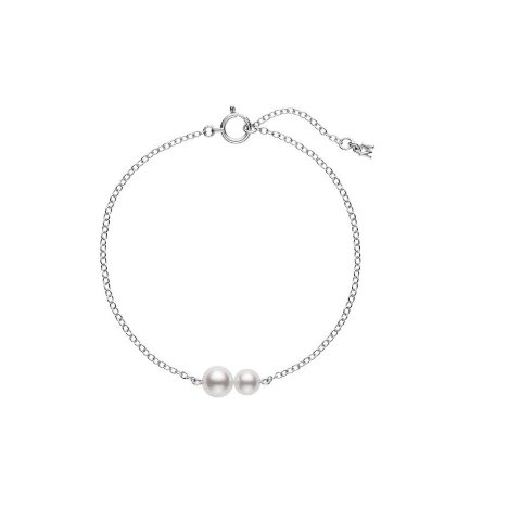Mikimoto Akoya Pearl Station Bracelet 18K White Gold MDQ10055AXXW