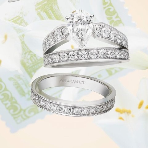 Chaumet Platinum Diamond Pave Josephine Aube Printaniere Wedding Band