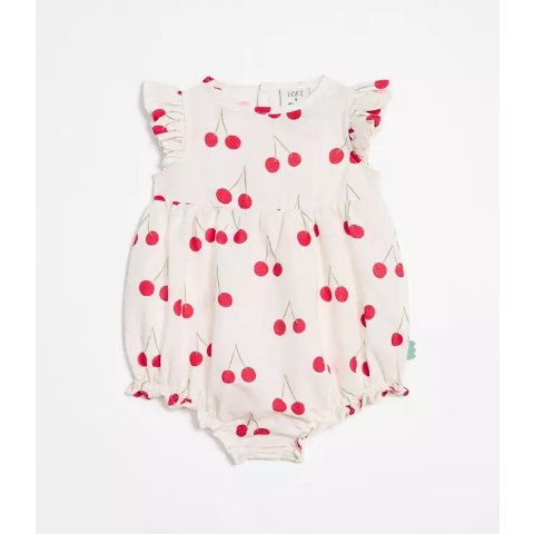 LOFT Linen Cherry Romper