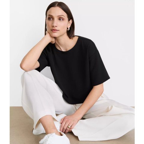 LOFT Versa Crepe Relaxed Tee