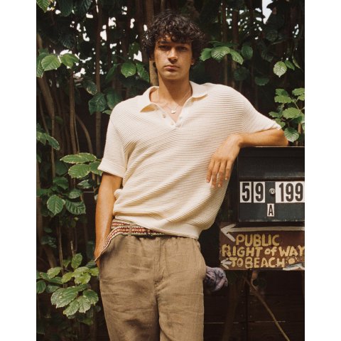 Madewell Textured Open-Stitch Polo Shirt