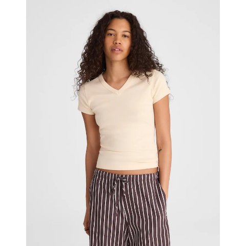 Madewell '90s V-Neck Baby Tee Compact Cotton