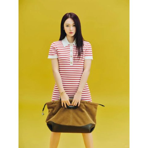 Maje Striped Polo Dress Red for Women