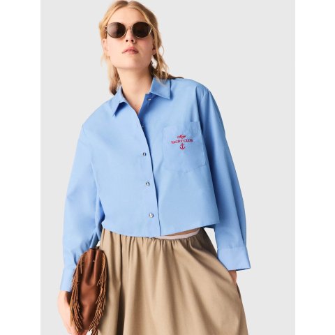 Maje Embroidered Shirt Blue