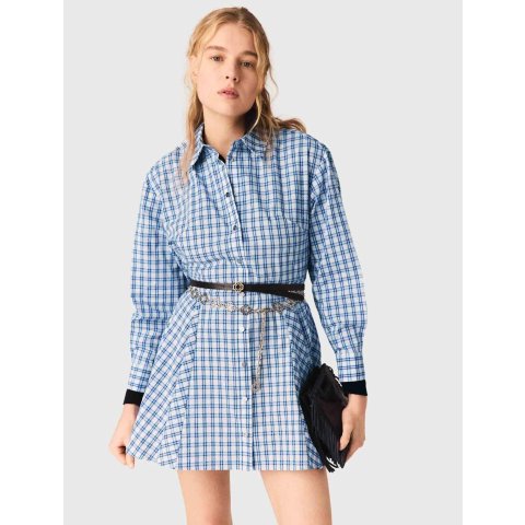 Maje White Rhinestone Shirt Dress