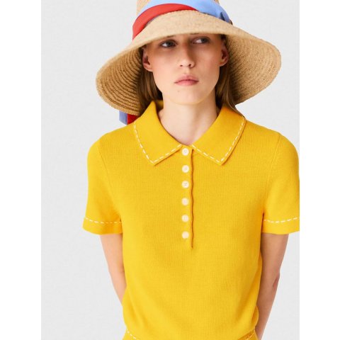Maje Knit Playsuit Yellow M for Women