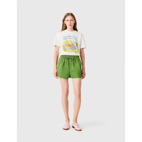 Maje Women's Green Technical Fabric Shorts