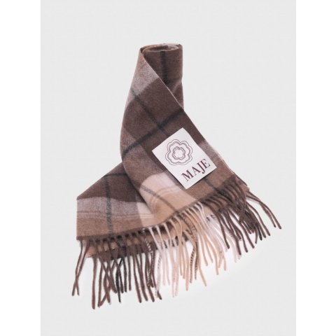 Maje Wool Check Scarf
