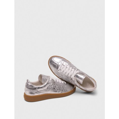 Maje Metallic Leather Sneakers
