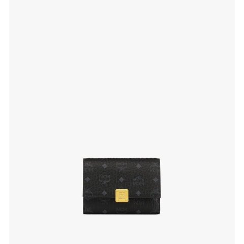 MCM Aren Trifold Wallet Black
