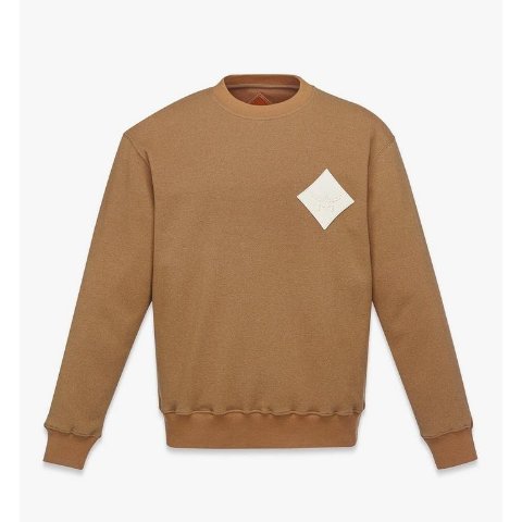 MCM Boucle Sweatshirt Large Logo Patch Cognac