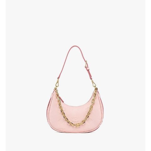 MCM Aren Crescent Hobo Bag Maxi Monogram Leather