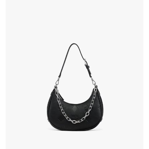 MCM Gucci Aren Crescent Maxi Monogram Leather Bag