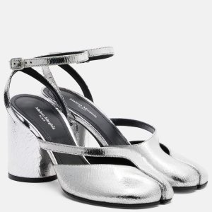 Maison Margiela Tabi Mirrored Silver Heels