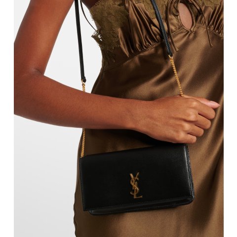 Saint Laurent Cassandre Leather Phone Pouch