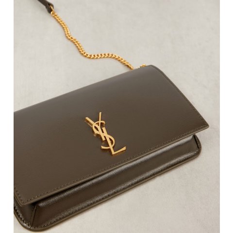 Saint Laurent Cassandre Leather Phone Pouch