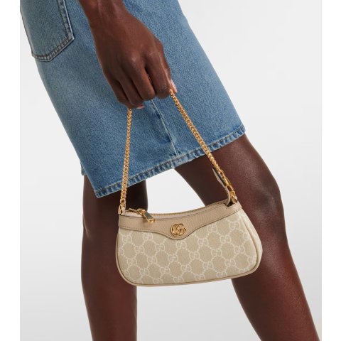 Gucci Ophidia Mini Leather-Trimmed Shoulder Bag