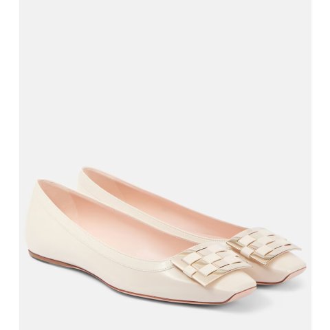Roger Vivier Trompette Ball Leather Ballet Flats