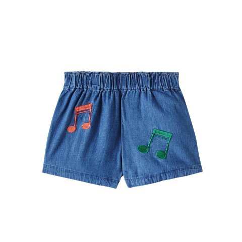 Mini Rodini Mini Rodini Note embroidered denim shorts