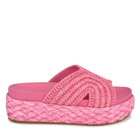 Nine West Corel Women's Pink Flatform Sandals