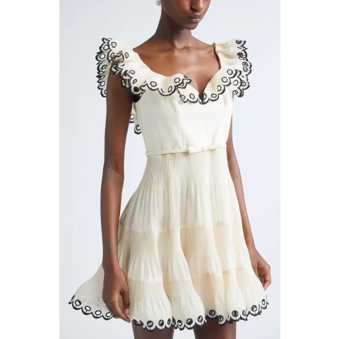 Zimmermann Scalloped Eyelet Minidress