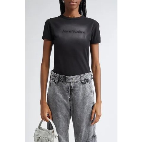 Acne Studios Etza Embroidered Logo Cotton T-Shirt