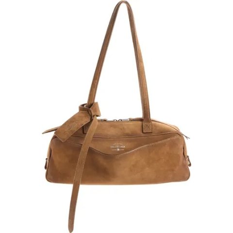 Balenciaga Small Carrie Waxed Suede Tote