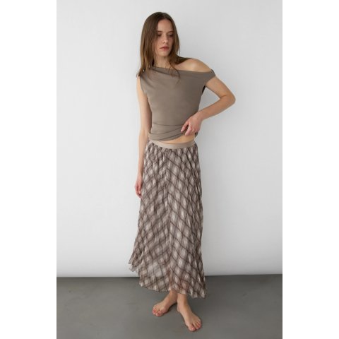 Plaid Pleated Maxi Skirt