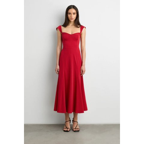 Sweetheart Neckline Corset Midi Dress