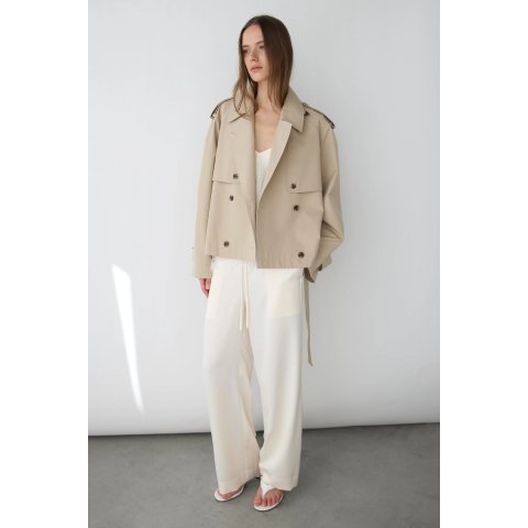 Short Double-Breasted Trench Coat
