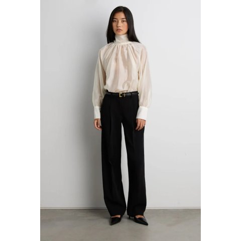 OAK + FORT Tie Neck Blouse