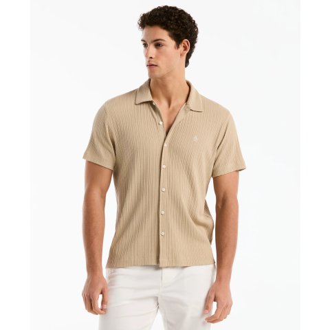 Original Penguin Raised Rib Knit Button-Up Shirt