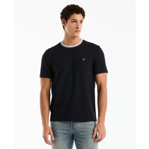 Original Penguin Textured Ringer Crewneck Tee