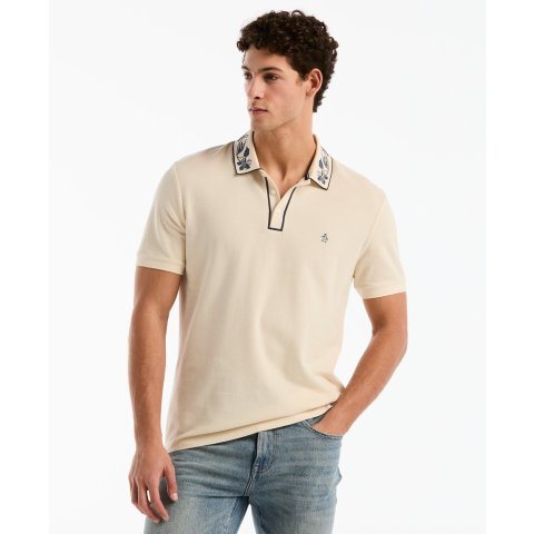 Original Penguin Organic Cotton Floral Collar Polo Shirt