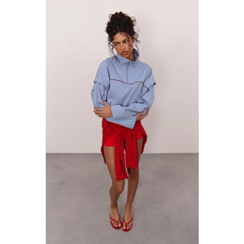 PrettyLittleThing Contrast Piping Zip Up Windbreaker