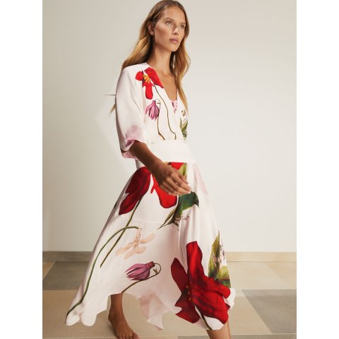Reiss NYBG Floral Maxi Dress Ivory