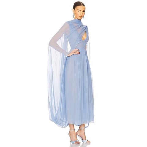 Helsa Sabine Silk Chiffon Dress