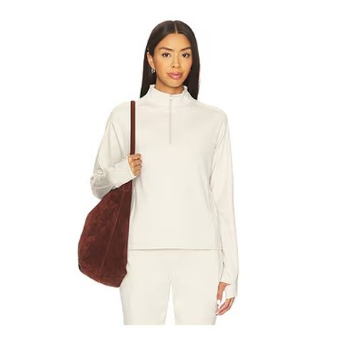 Varley Lamia Half Zip Top Pebble Marl