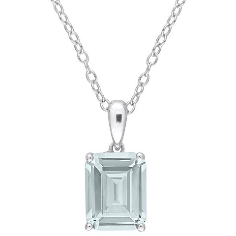 Aquamarine Heart Pendant Necklace 1.90 ct