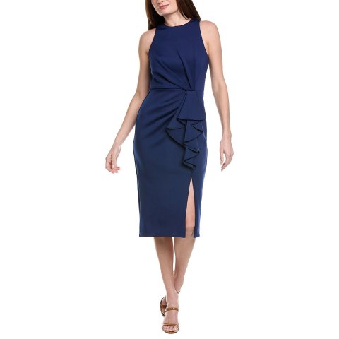 ADRIANNA PAPELL Draped Stretch Sheath Dress